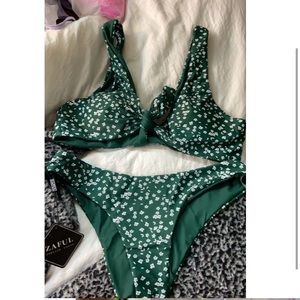 green floral bikini